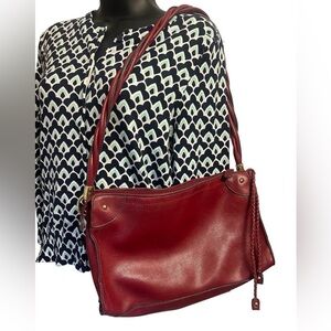 Relic Elegant Red Braided Straps Shoulder Bag